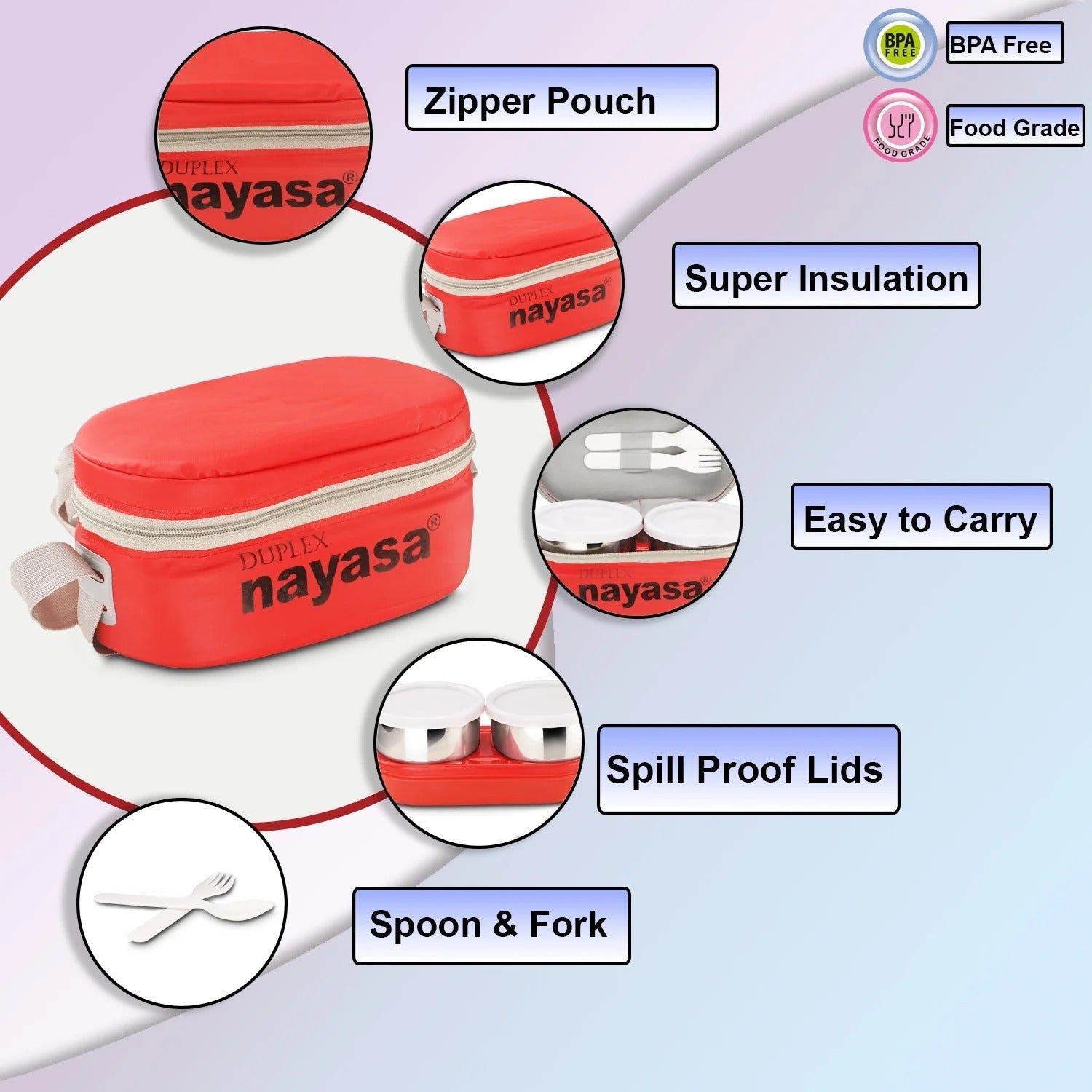 Nayasa Duplex DLX Plastic Lunch Box