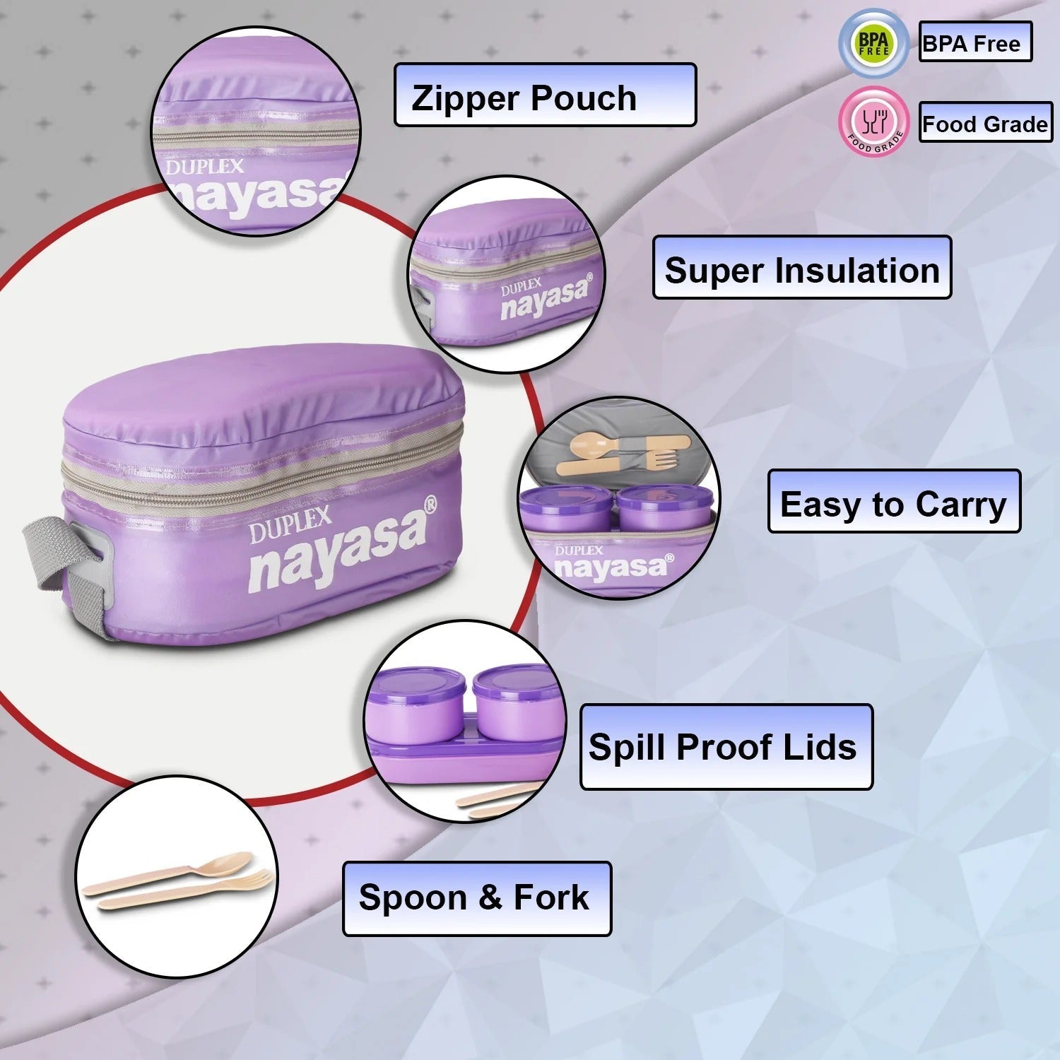 Nayasa Duplex DLX Softline Plastic Lunch Box