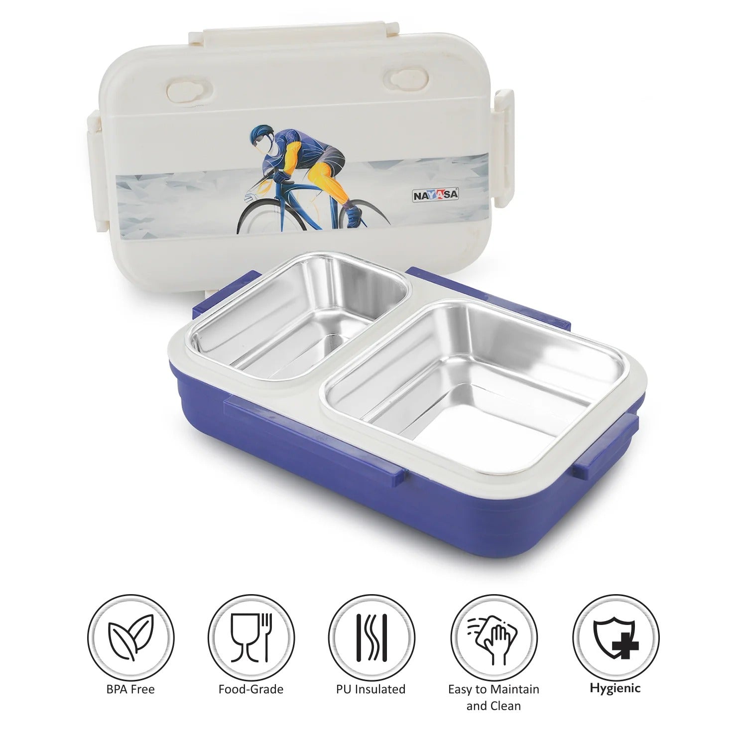 Nayasa Go-Pro Insulated Stainless Steel Lunch Box - 680ml