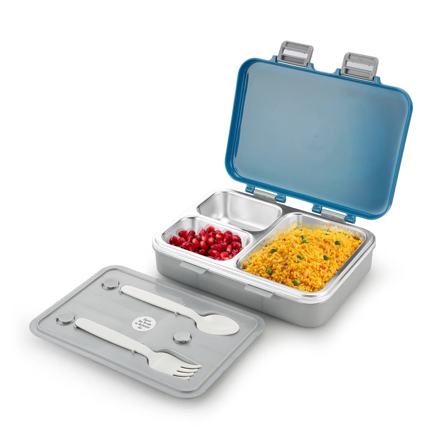 Nayasa Vitamax Insulated 3-Compartment Stainless Steel Lunch Box