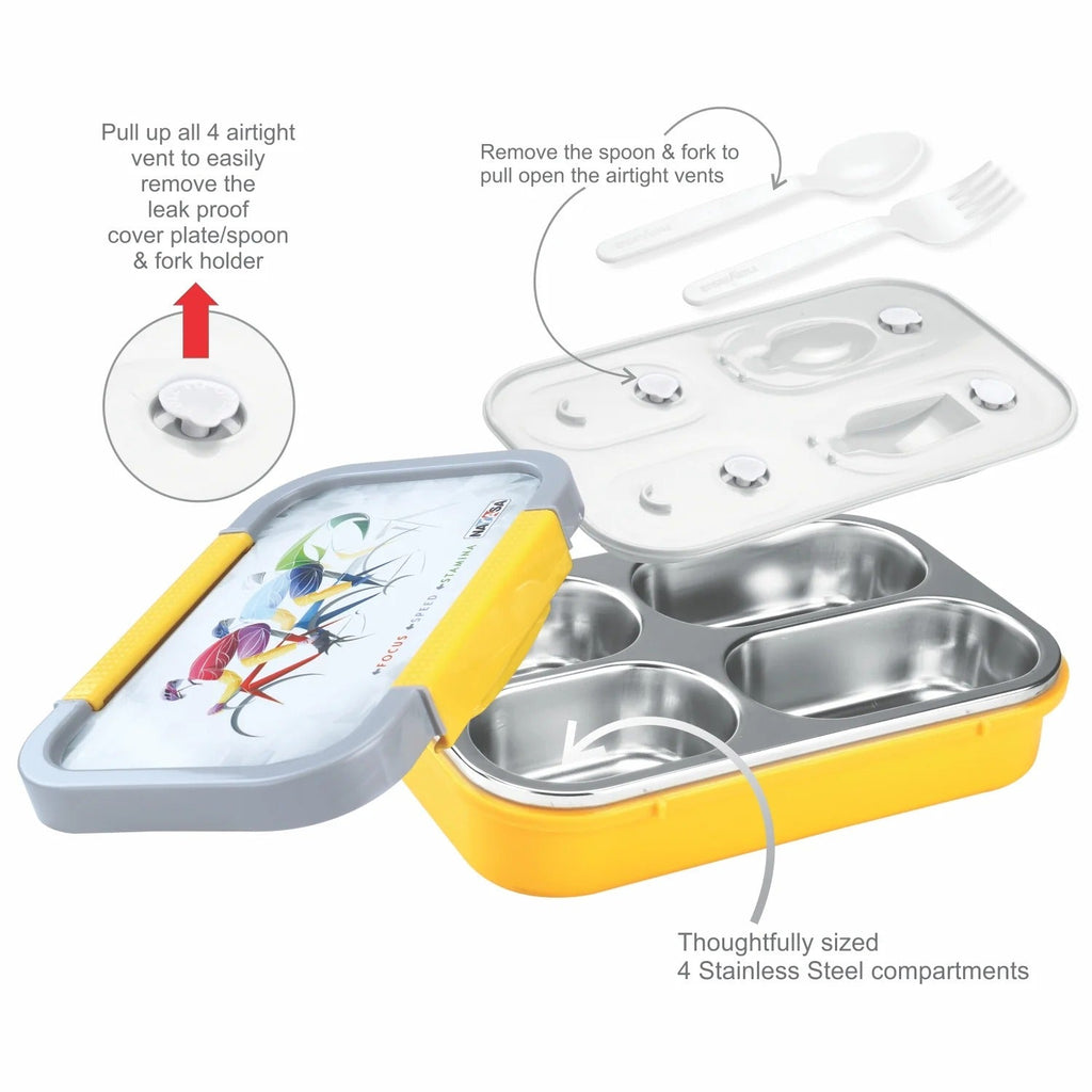 Nayasa Autobot Big Quad-Compartment Insulated Lunch Box