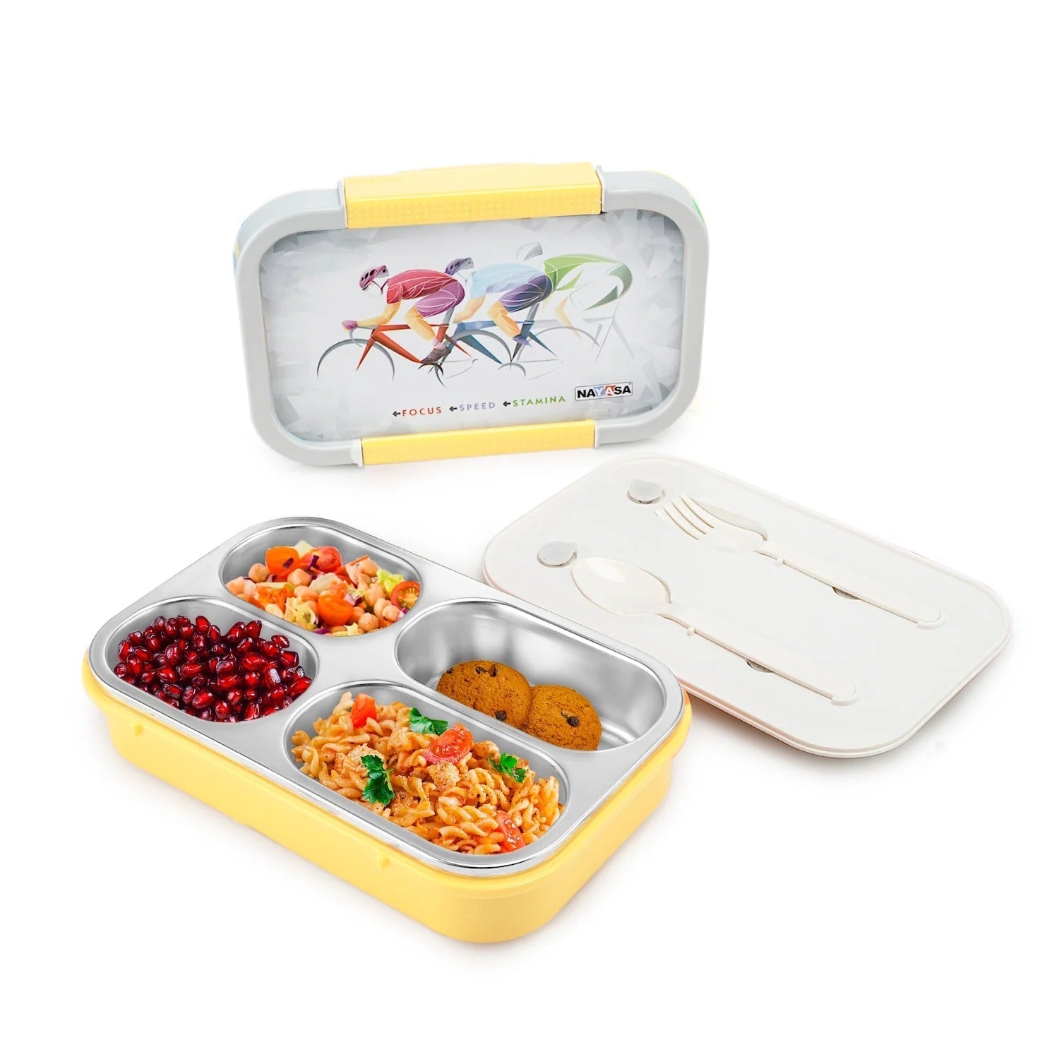 Nayasa Autobot Big Quad-Compartment Insulated Lunch Box