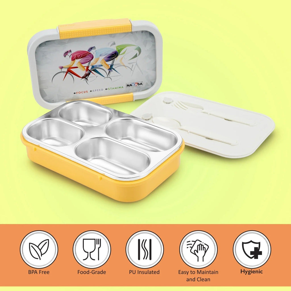 Nayasa Autobot Big Quad-Compartment Insulated Lunch Box