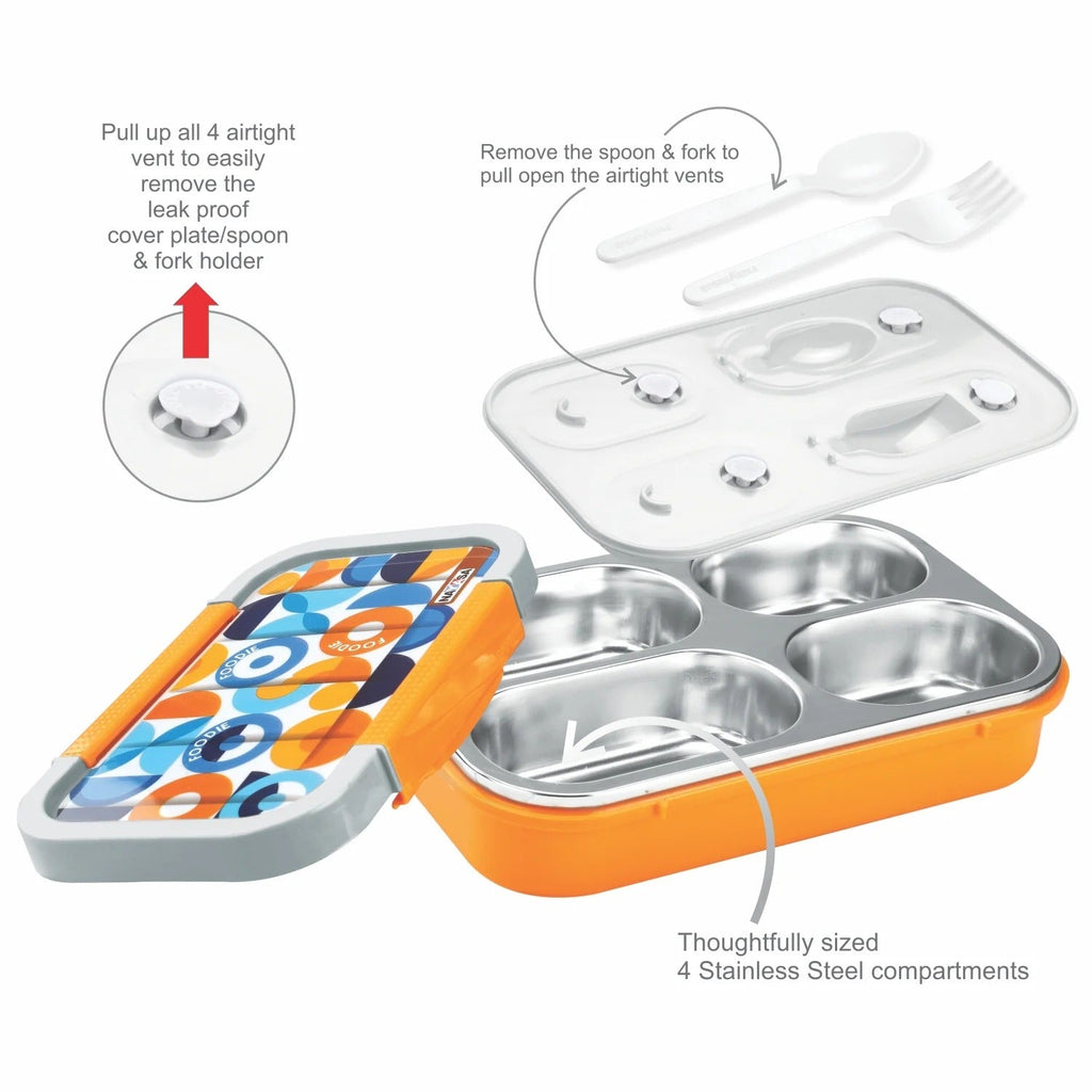 Nayasa Autobot Big Quad-Compartment Insulated Lunch Box