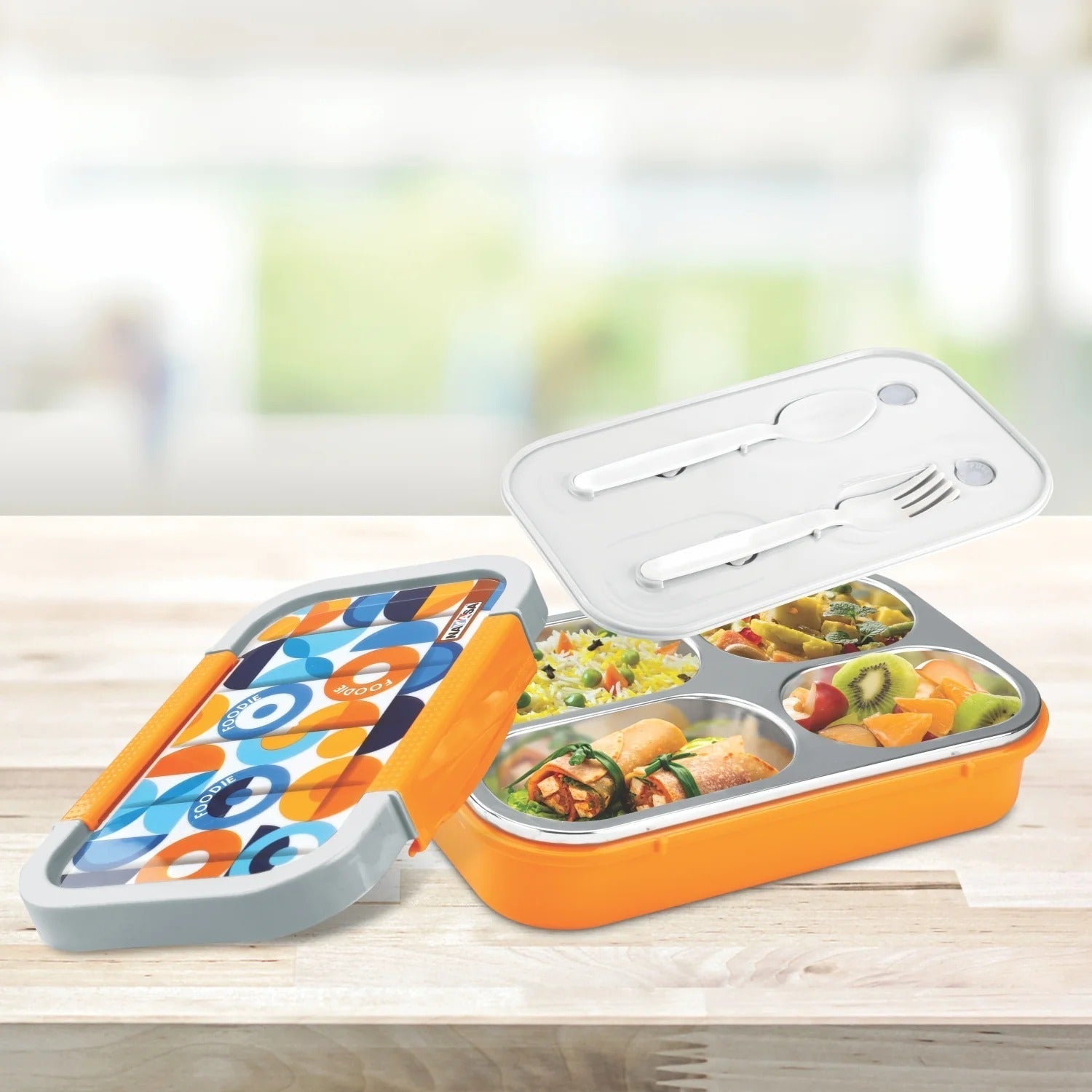 Nayasa Autobot Big Quad-Compartment Insulated Lunch Box