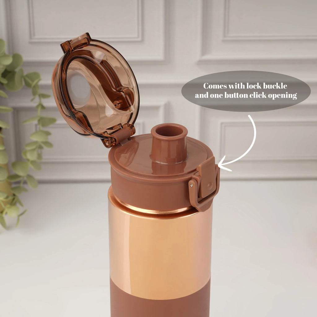 Nayasa Saffron Pure Copper Water Bottle 1000ml