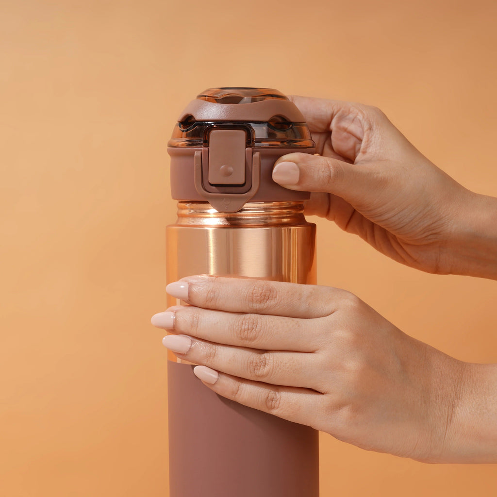 Nayasa Saffron Pure Copper Water Bottle 1000ml