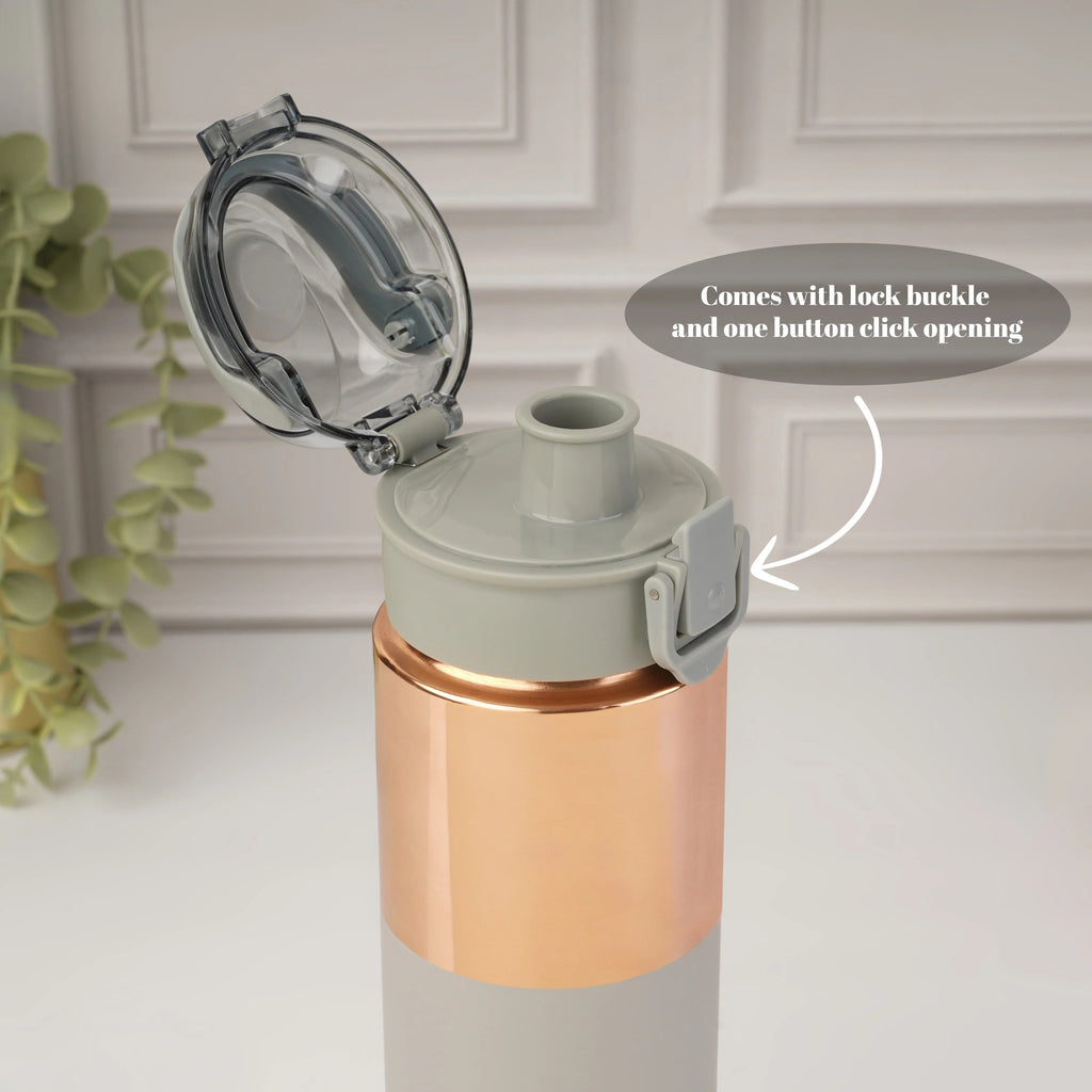 Nayasa Saffron Pure Copper Water Bottle 1000ml