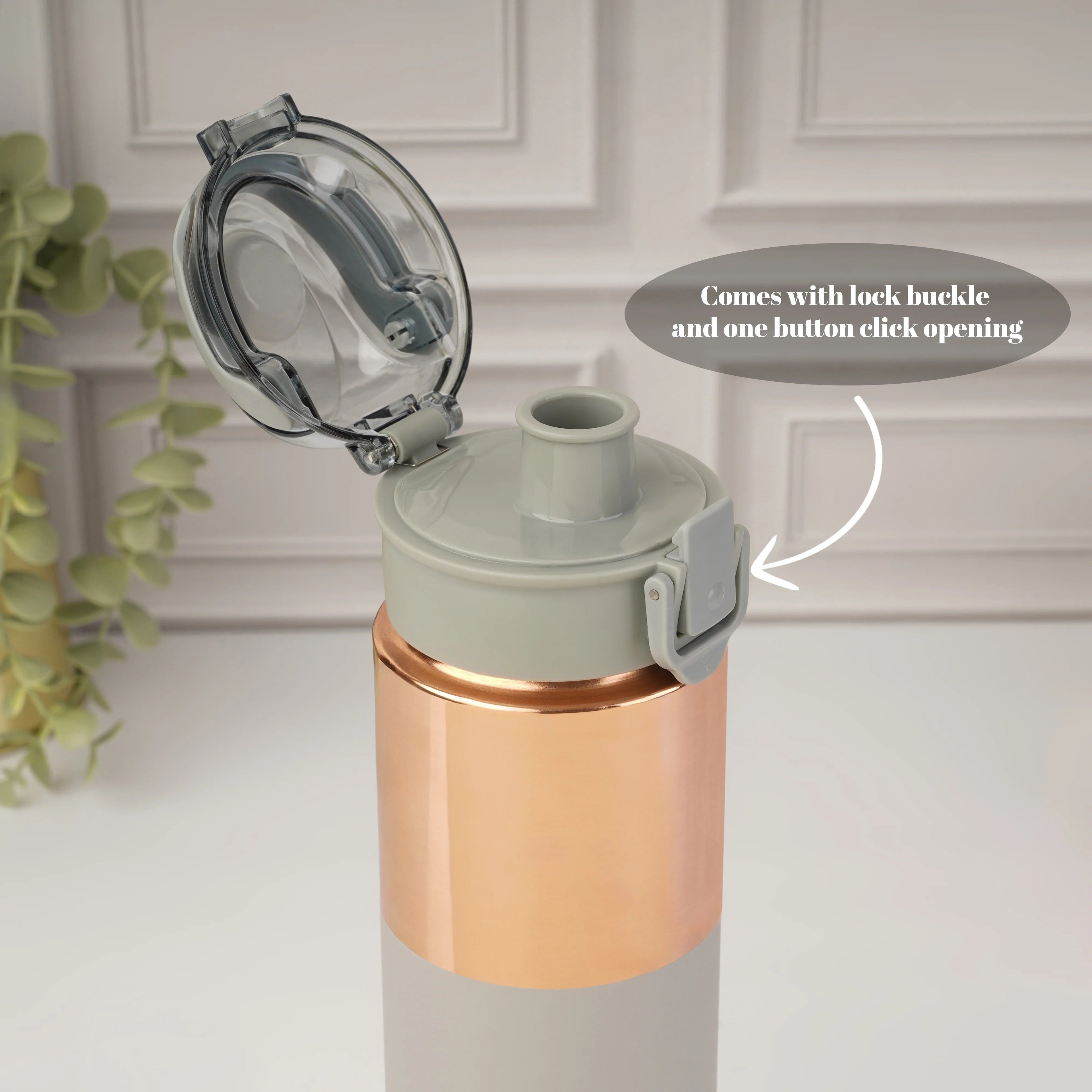 Nayasa Saffron Pure Copper Water Bottle 1000ml