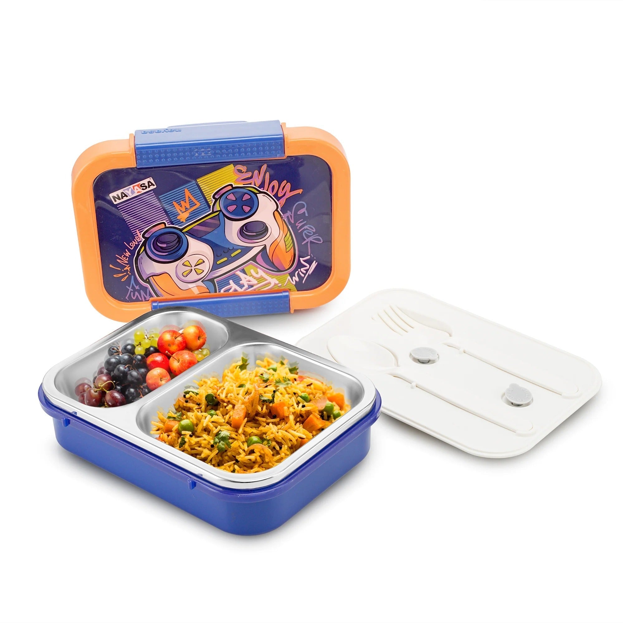 Nayasa Autobot Medium Dual-Compartment Insulated Lunch Box 650ml