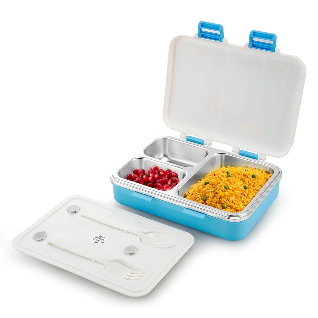 Nayasa Vitamax Insulated 3-Compartment Stainless Steel Lunch Box