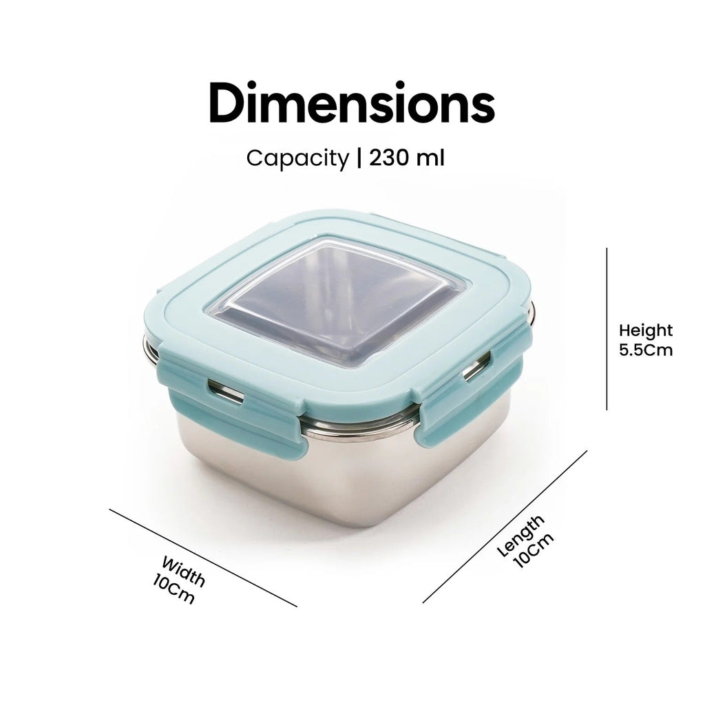 Nayasa Square Eco Lock Lunch Box Set of 2 230ml