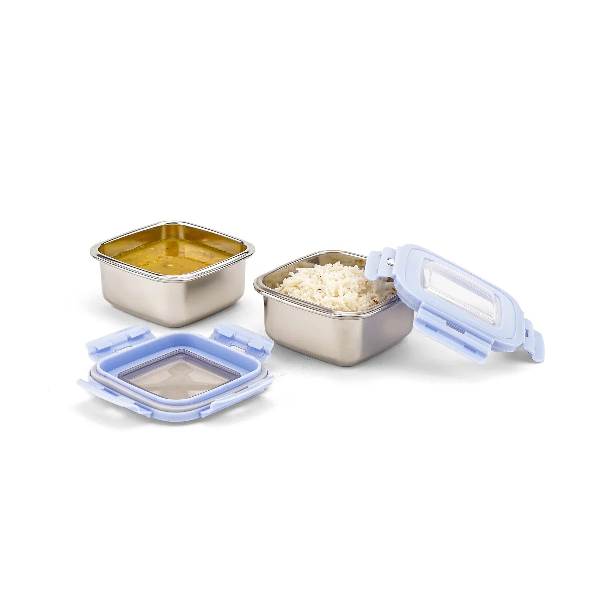 Nayasa Square Eco Lock Plastic Lunch Box 230ml Set of 2