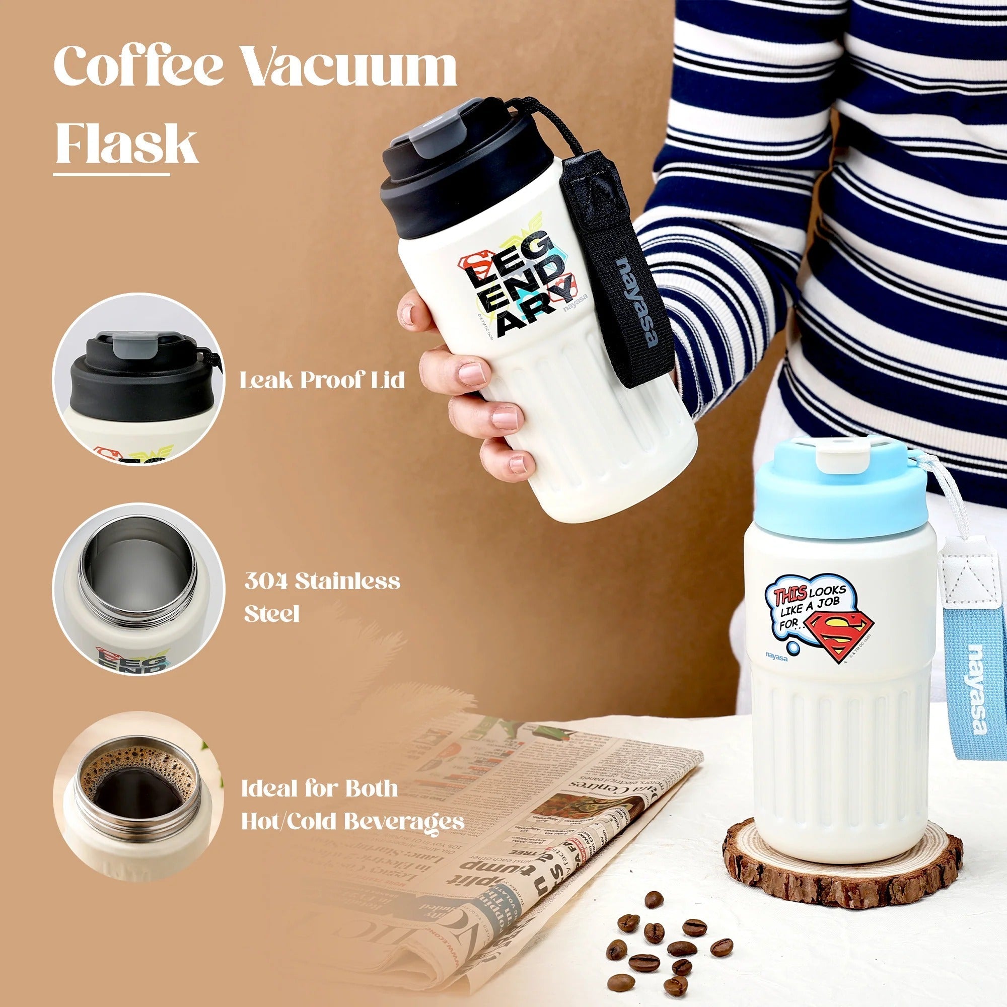 Nayasa Legendary Coffee Travel Mug 425ml Vacuum Insulated