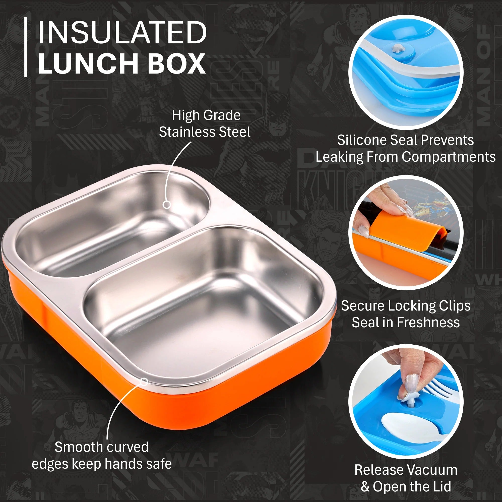 Nayasa Marco Medium Insulated 2-Compartment Stainless Steel Lunch Box