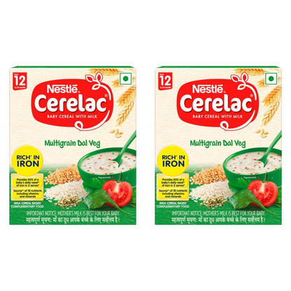 Nestle Cerelac Baby Cereal with Milk, Multigrain Dal Veg 12 Months