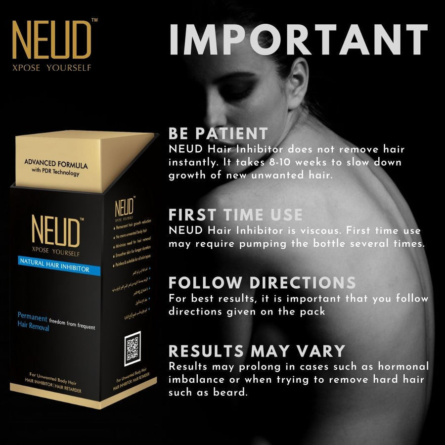 Neud Natural Inhibitor for Unwanted Hair in Men & Women - 80 gms