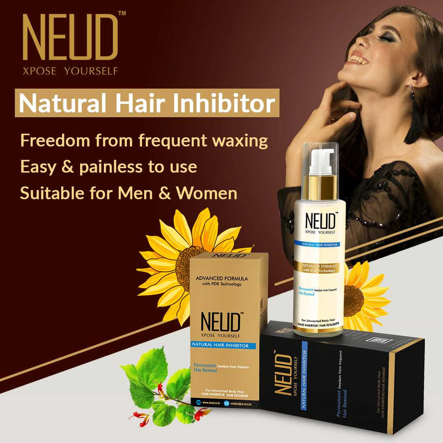Neud Natural Inhibitor for Unwanted Hair in Men & Women - 80 gms