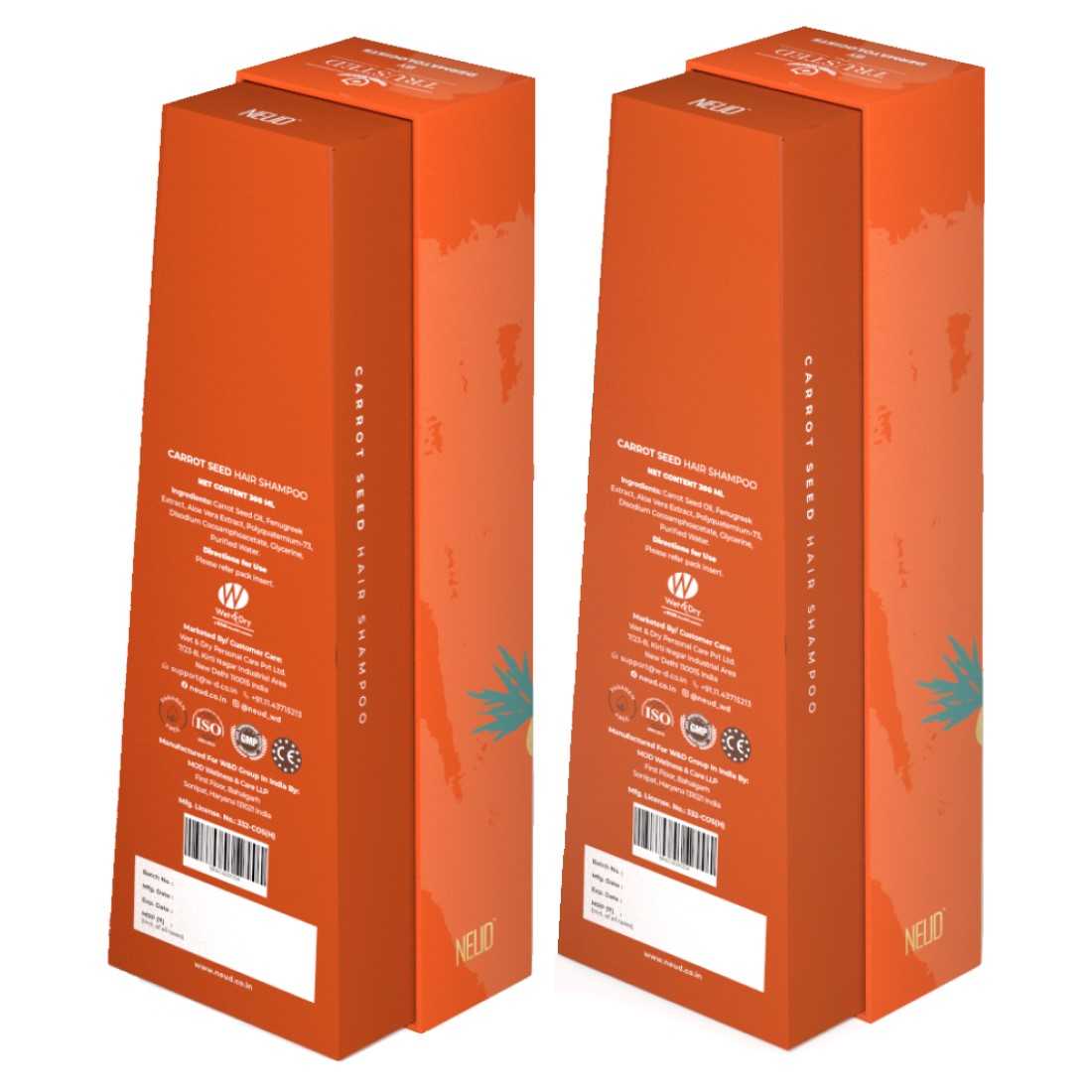 Neud Carrot Seed Premium Shampoo & Hair Conditioner for Men & Women Combo