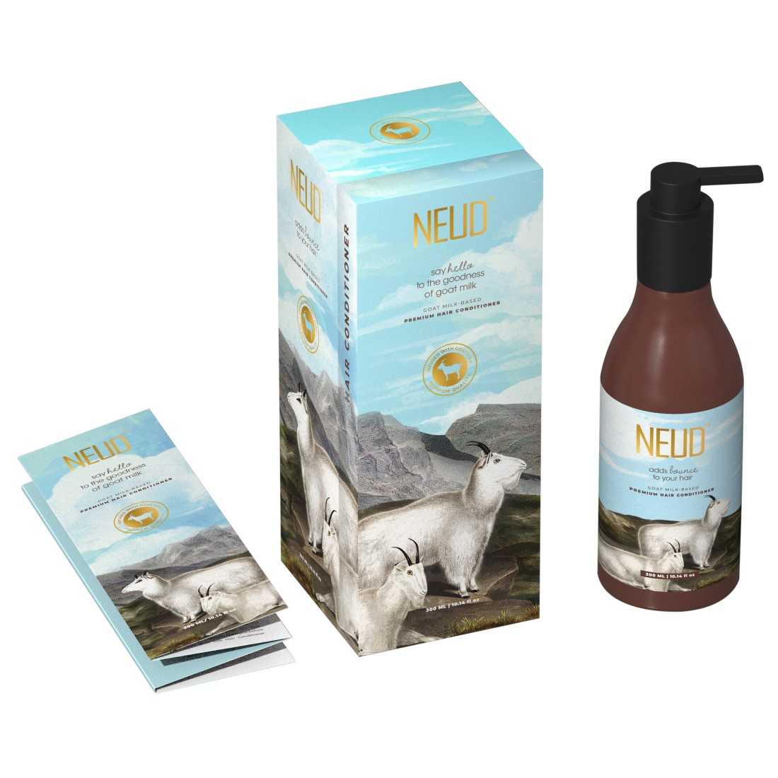 Neud Goat Milk Premium Hair Conditioner for Men & Women - 300 ml