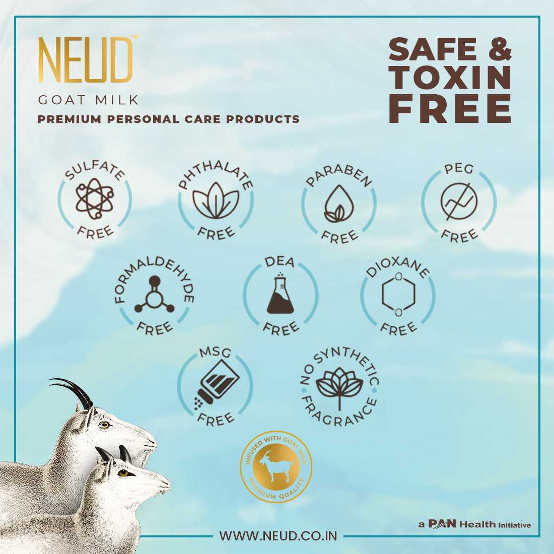 Neud Goat Milk Premium Hair Conditioner for Men & Women - 300 ml