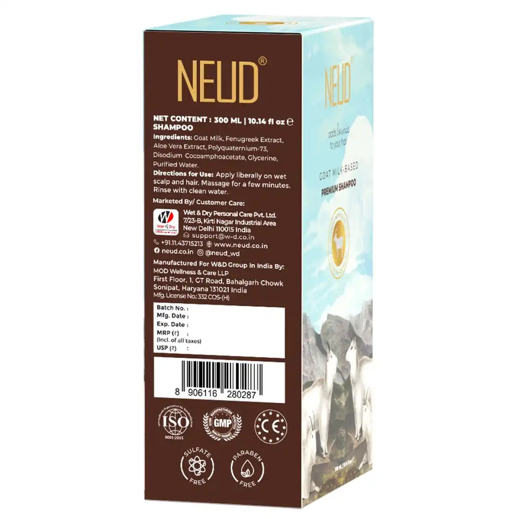 Neud Premium Goat Milk Shampoo for Men & Women - 300 ml