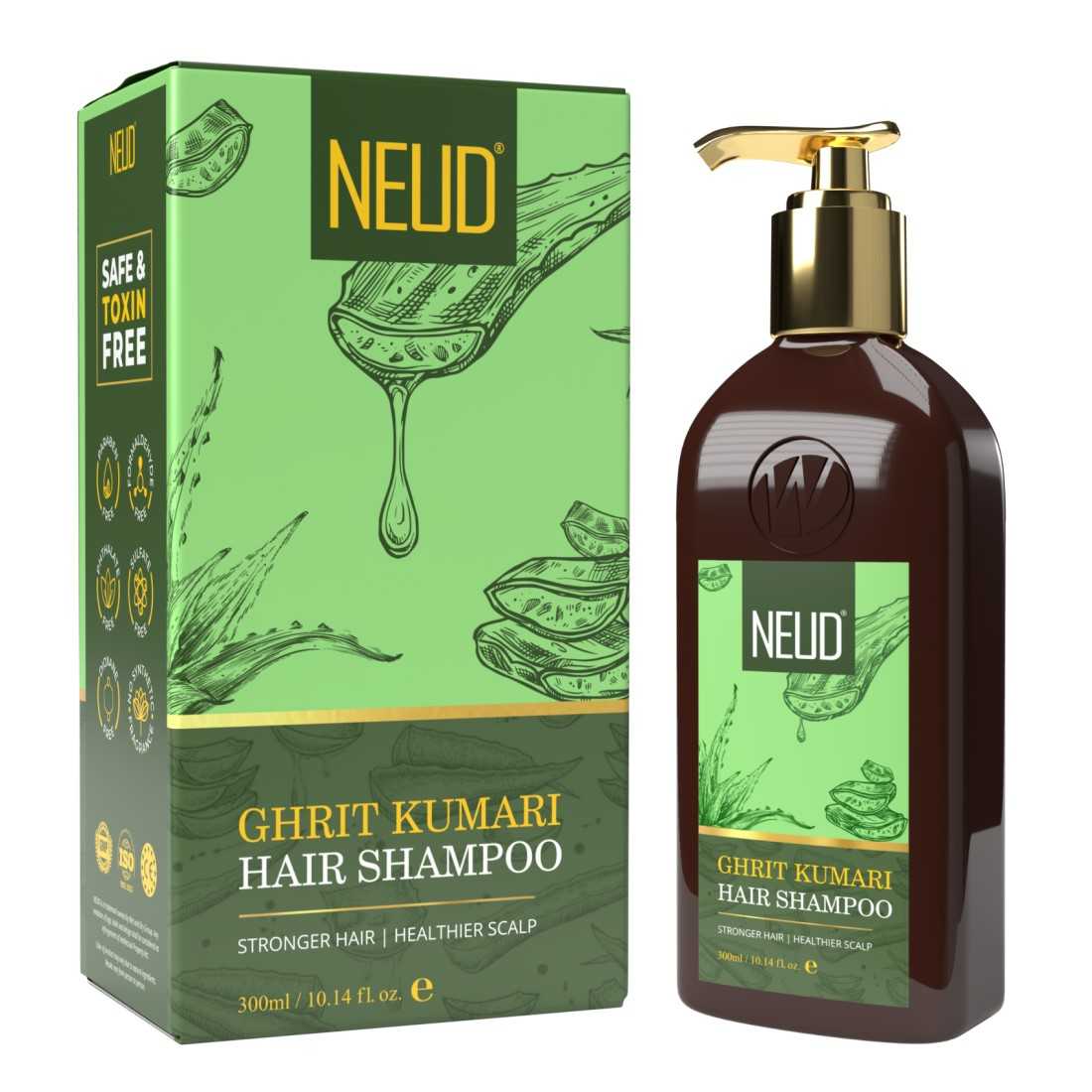 Neud Premium Ghrit Kumari Hair Shampoo for Men & Women - 300 ml