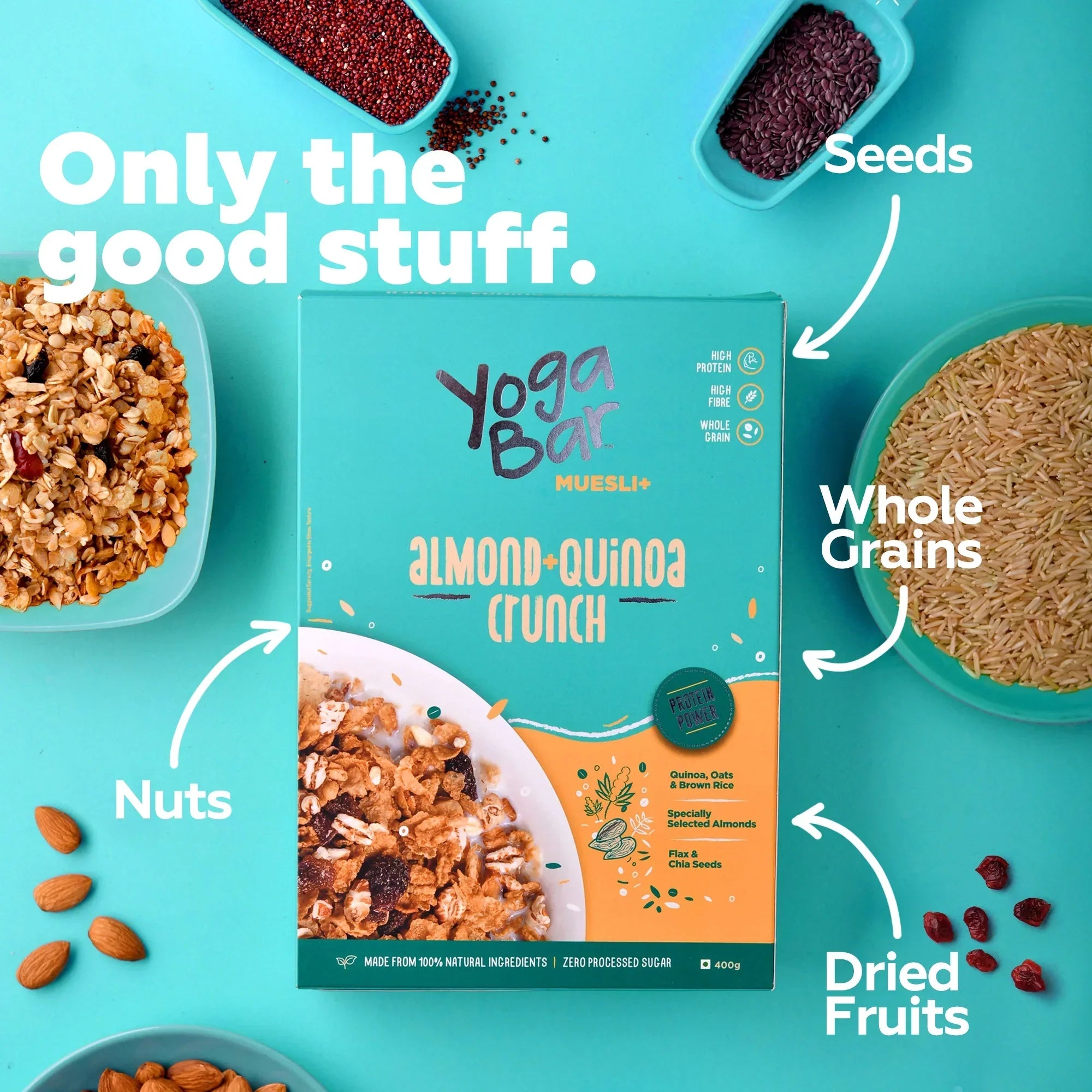 Yogabar Almond Quinoa Muesli - 400 gms