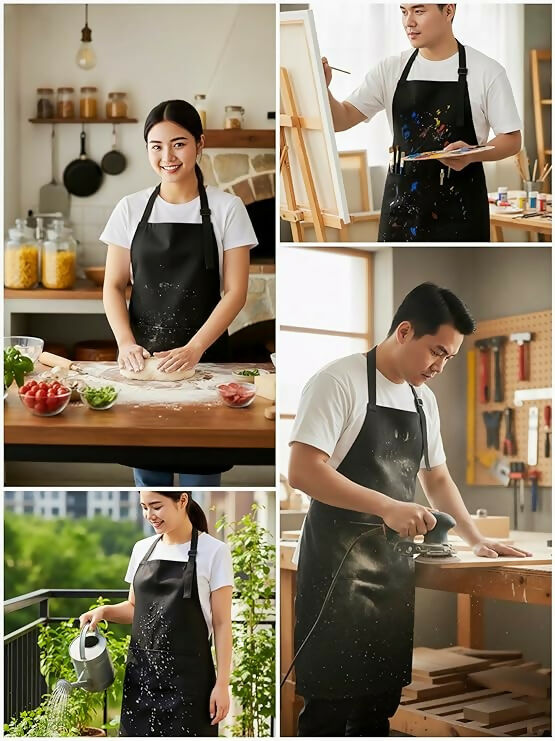 Horseyaart Professional Waterproof Apron For Kitchen/Chef-Black