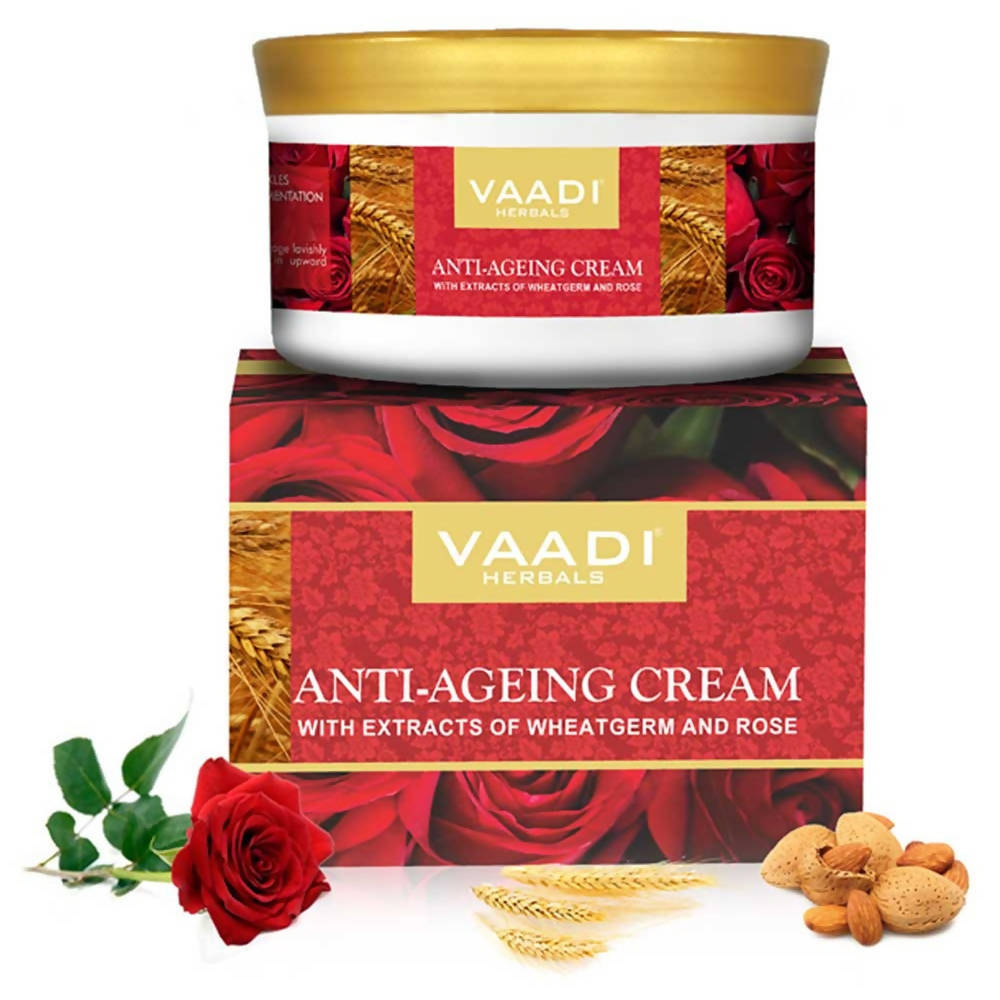 Vaadi Herbals Value Anti Ageing Cream, Almond Wheatgerm Oil and Rose