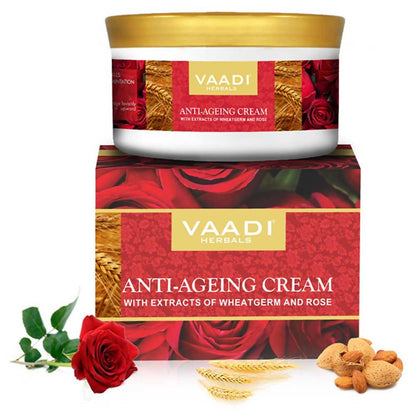 Vaadi Herbals Value Anti Ageing Cream, Almond Wheatgerm Oil and Rose