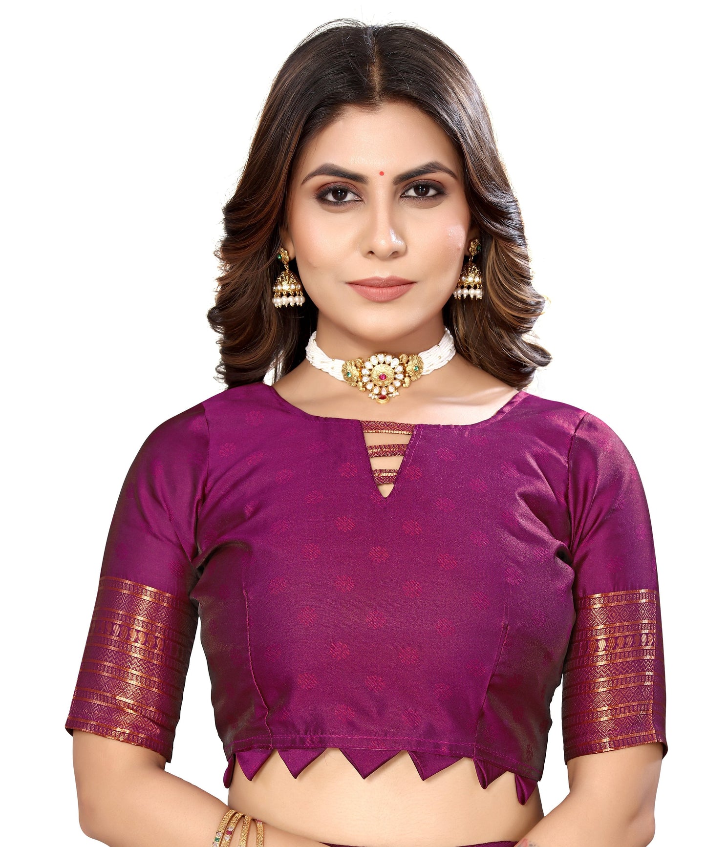 Vamika Weaving Banarasi Jacquard Purple Kanjivaram Saree