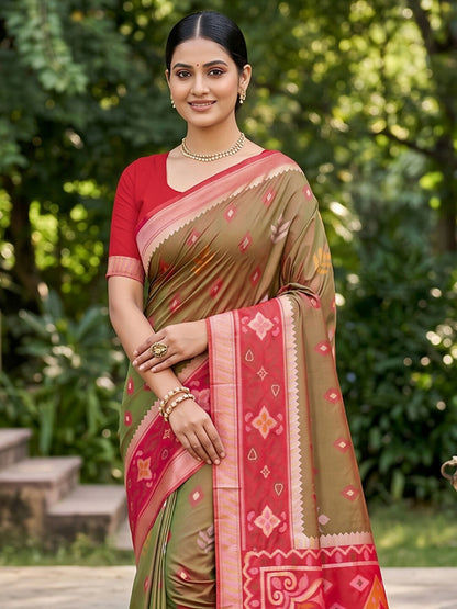 Shree Shyam Fashion Mehndi Soft Silk Saree