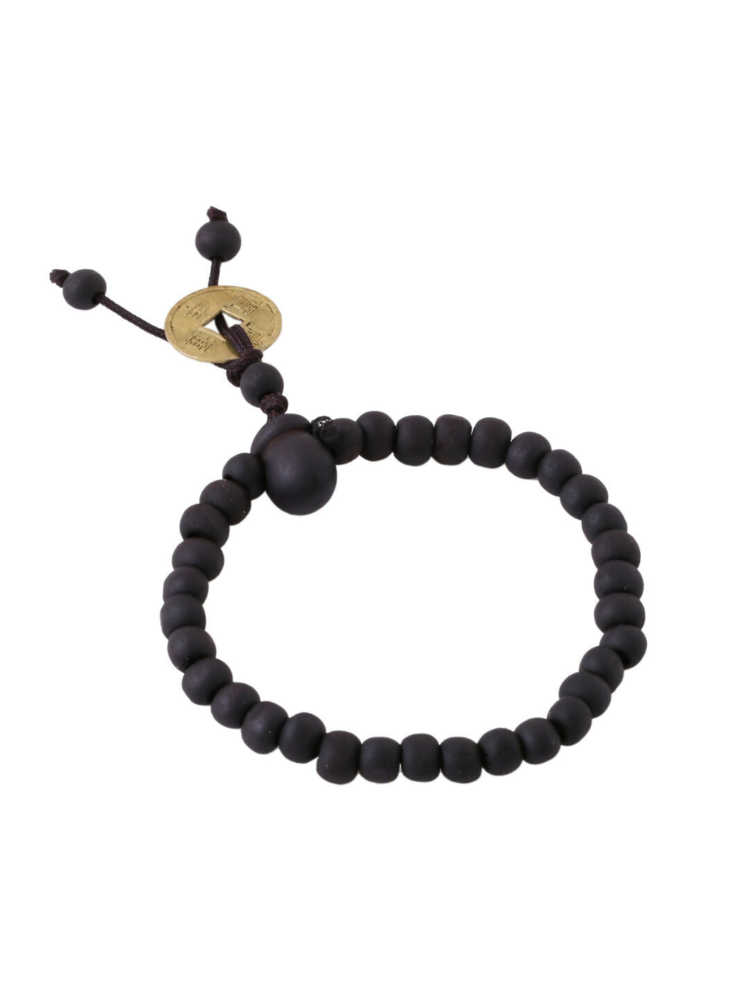 NVR Men Black Beaded Elasticated Rakhi With Roli Chawal