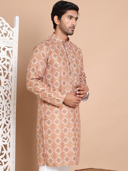Anouk Men Geometric Printed Sequinned Kurta