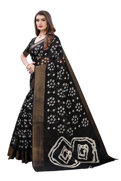 Vamika Black Linen Jari Border Saree (RADHIKA BLACK)