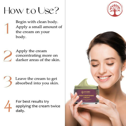 Ivory Natural Body Whitening Cream - Achieve Even Skin Tone And Smooth Texture For A Radiant Glow