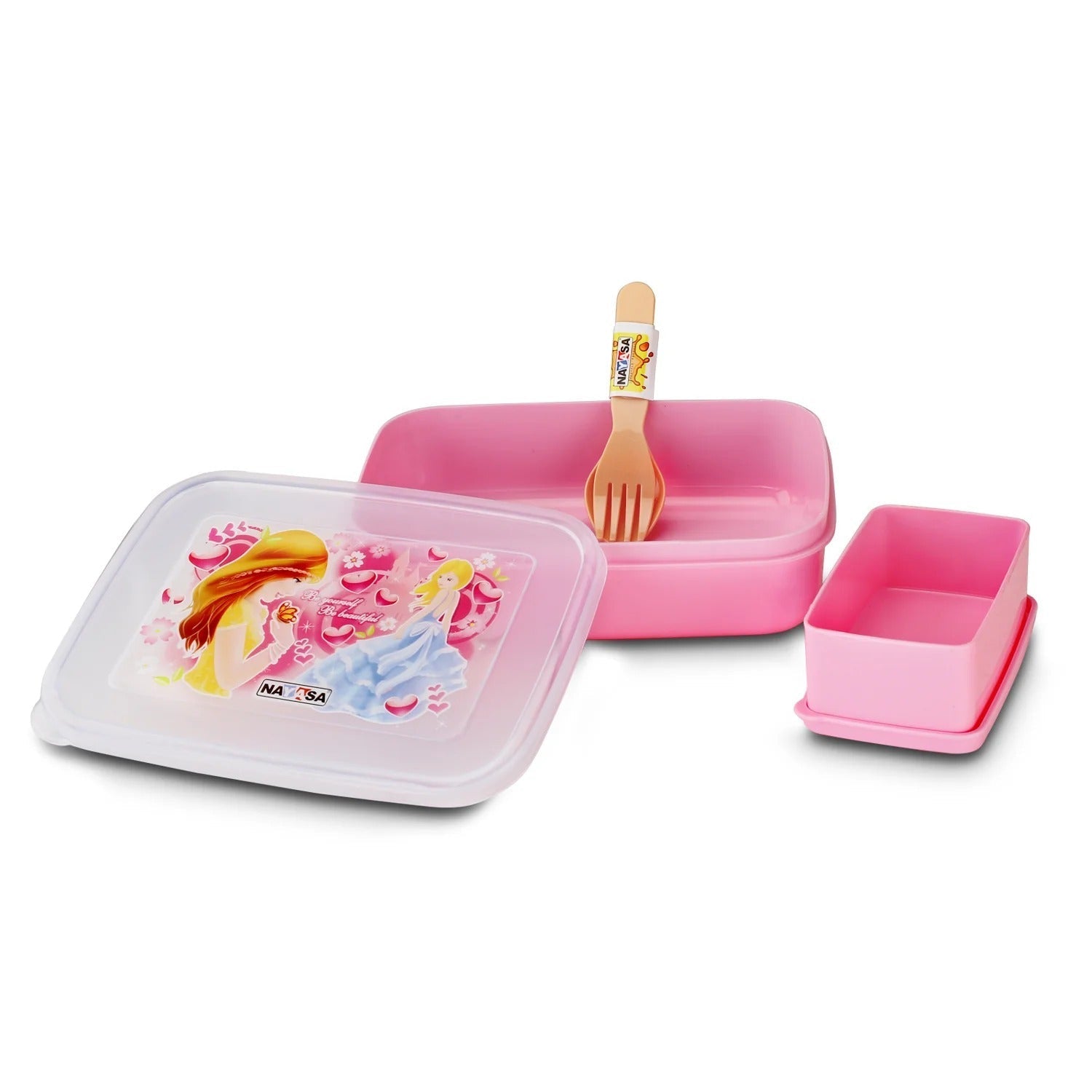 Nayasa Ninja Regular Plastic Lunch Box Pack of 2