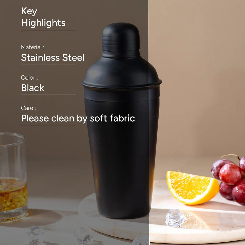 Nestroots The Premium Cocktail Shaker Matte Black Stainless Steel