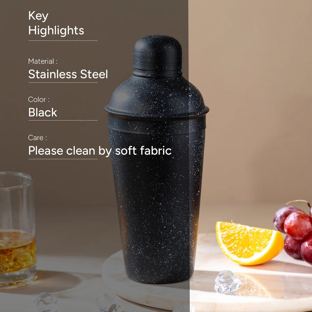 Nestroots The Unbeatable Premium Cocktail Shaker Matte Black Speckled