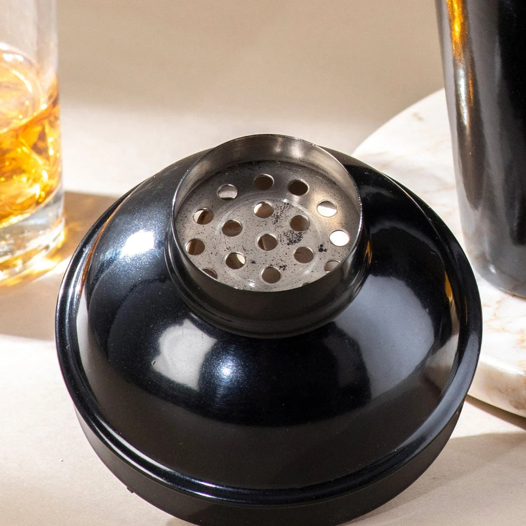 Nestroots The Unblemished Cocktail Mocktail Shaker Glossy Black Stainless Steel