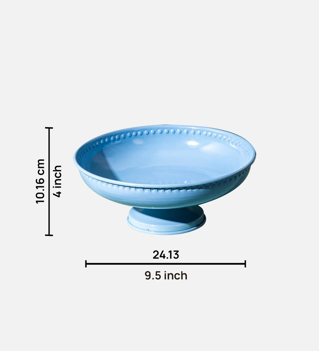 Nestroots Elegant Blue Bowl for Centerpiece Decorative Serving Bowl
