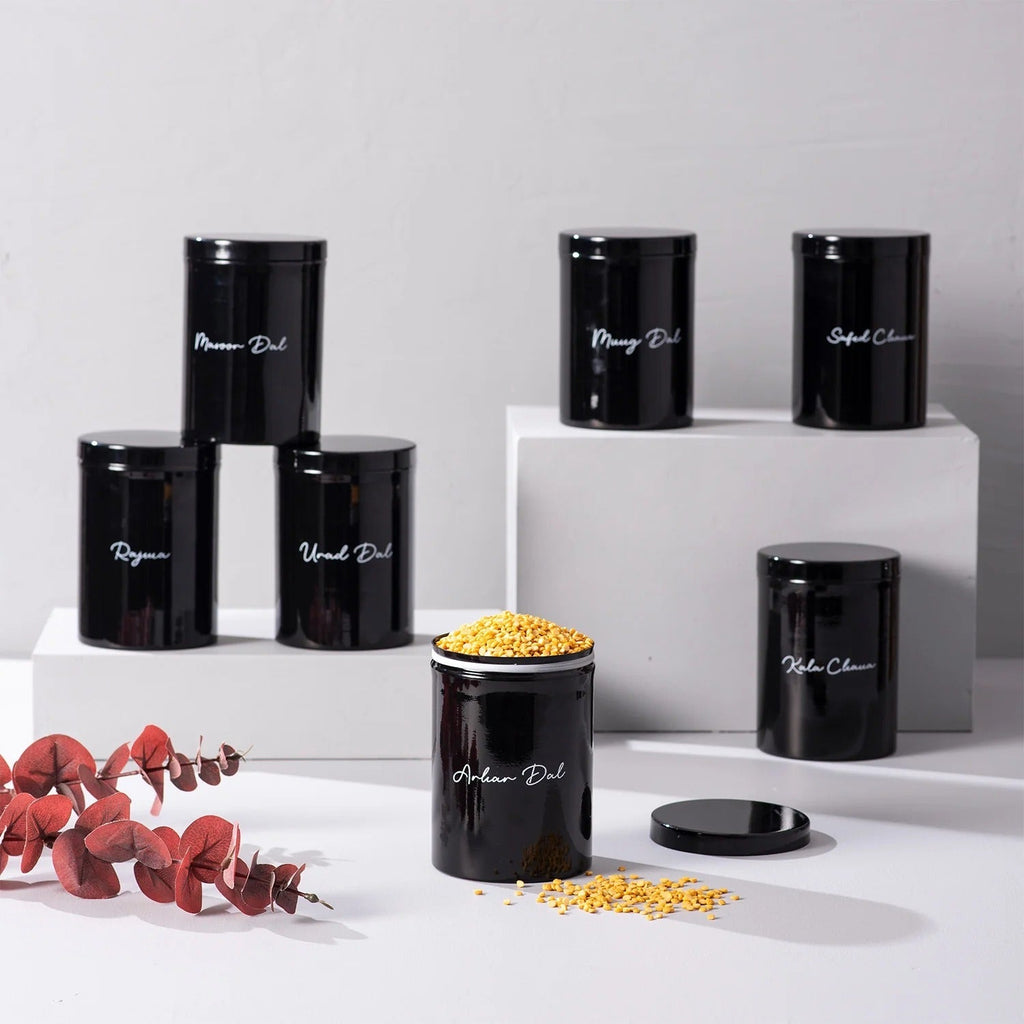 Nestroots Jars Canister Set of 8 for Daals and Pulses Kitchen Storage
