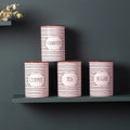 Nestroots Elegant Striped Jars Canister Set of 4 for Tea Coffee Sugar Namkeen