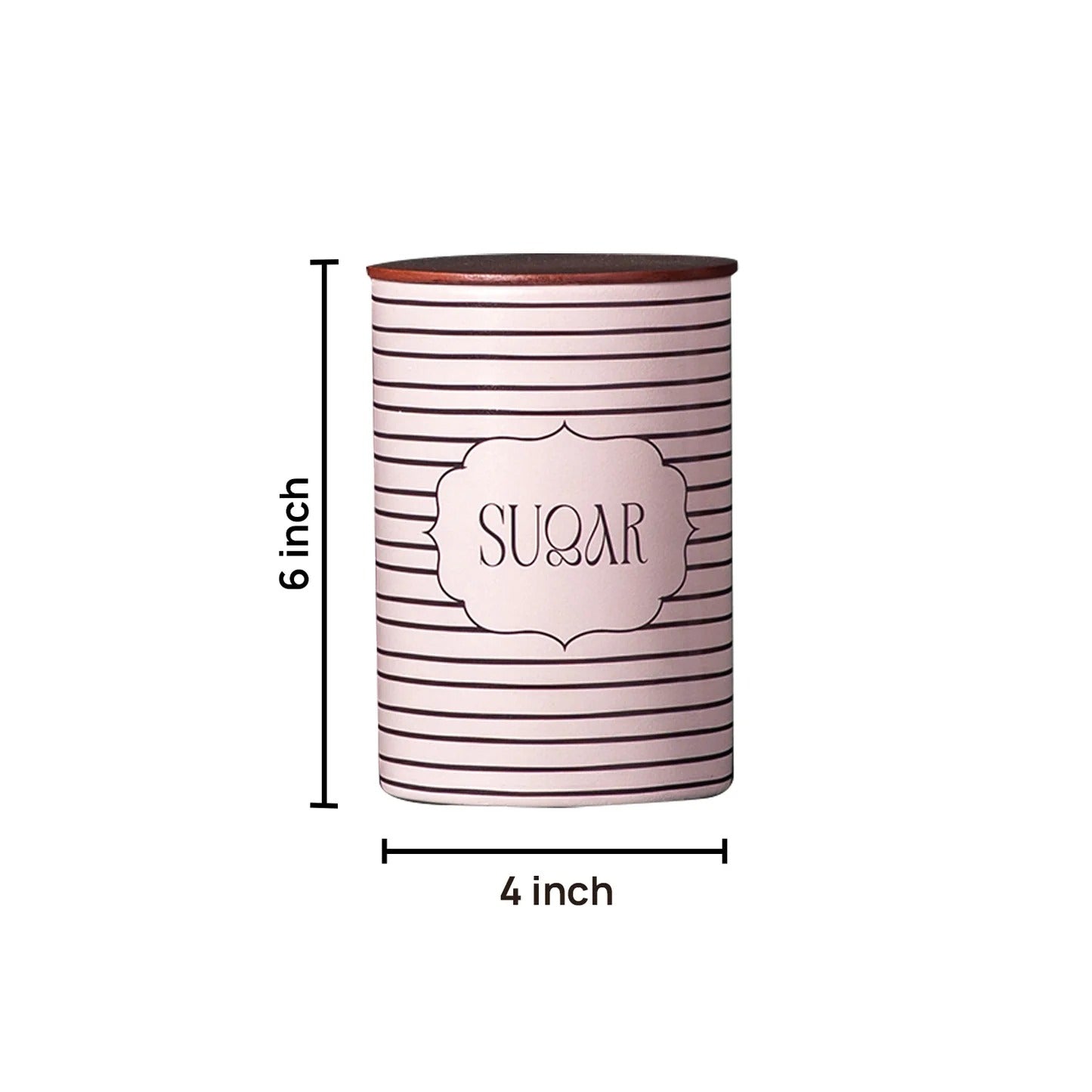 Nestroots Elegant Striped Jars Canister Set of 4 for Tea Coffee Sugar Namkeen