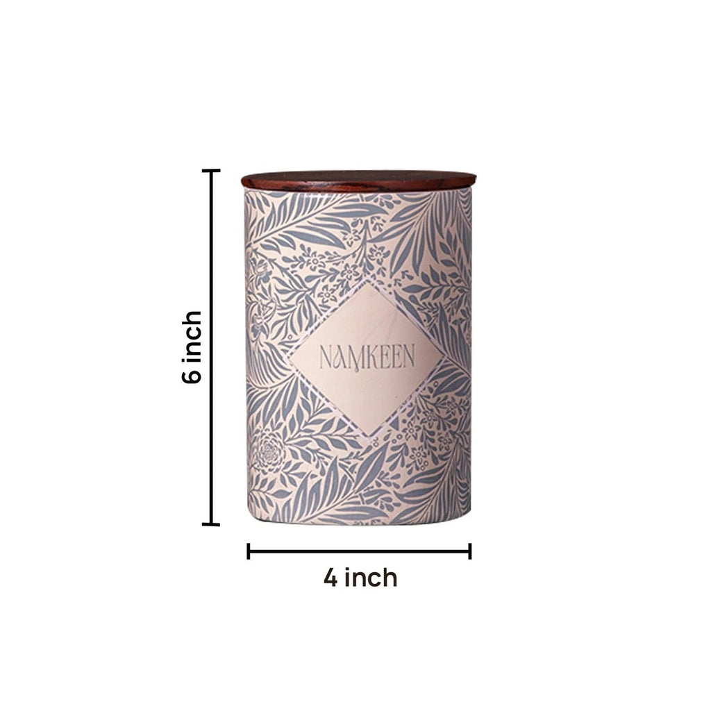 Nestroots Exquisite Floral Jars Canister Set of 4 for Tea Coffee Sugar Namkeen