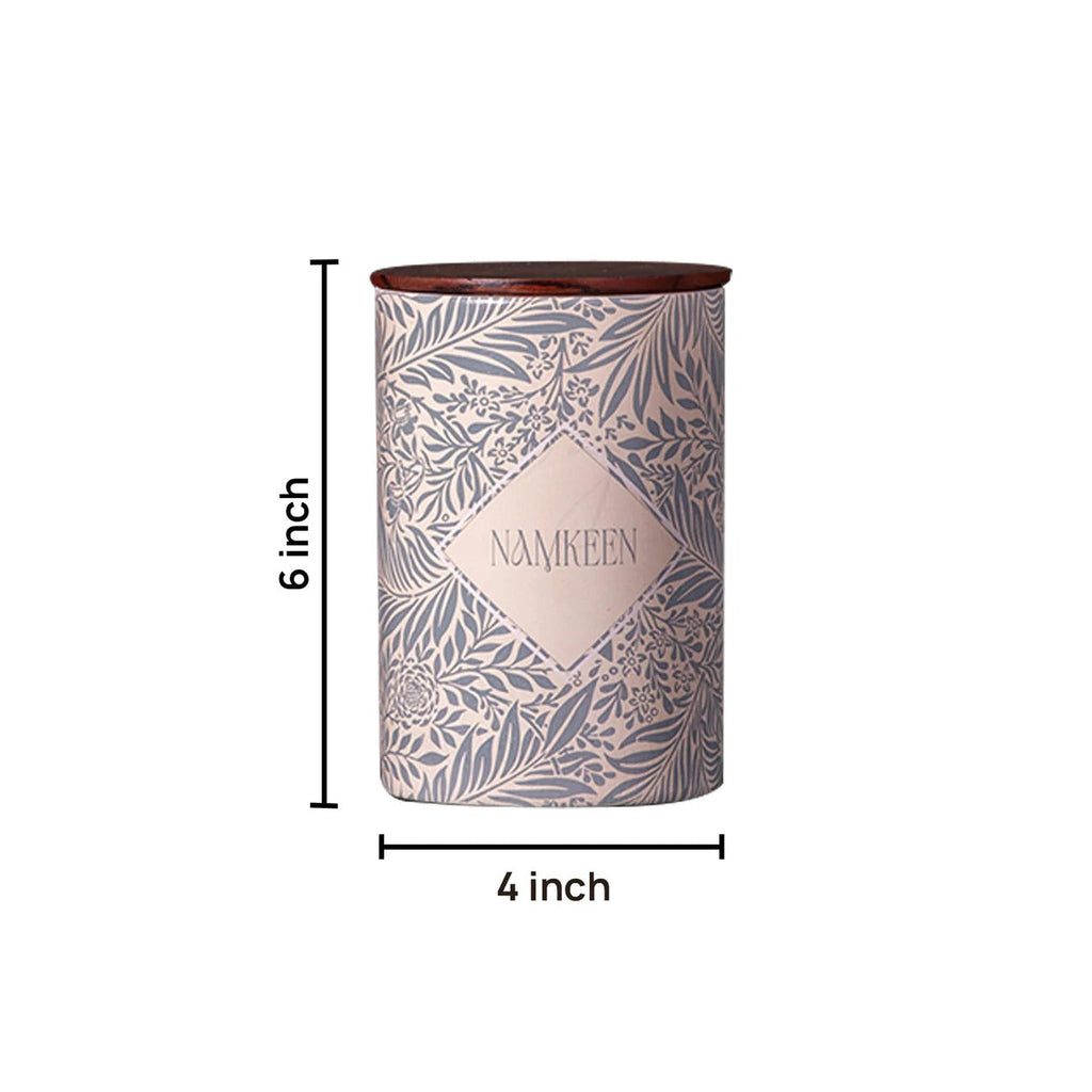 Nestroots Exquisite Floral Jars Canister Set of 4 for Tea Coffee Sugar Namkeen