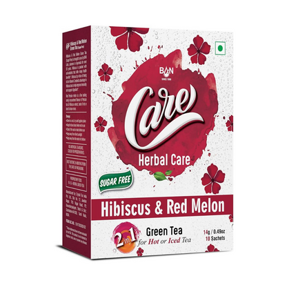 Care Hibiscus & Red Melon Sugar Free Green Tea Sachets