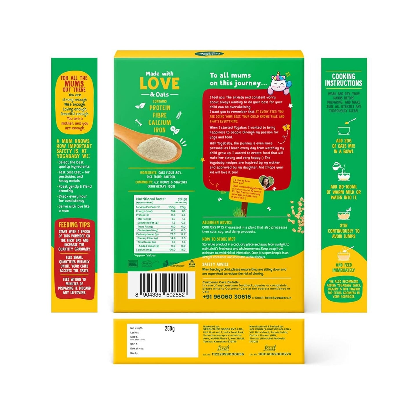 Yoga Bar Yogababy Saffron & Oats Mix, Healthy Porridge Mix For Infants, Kids, Children