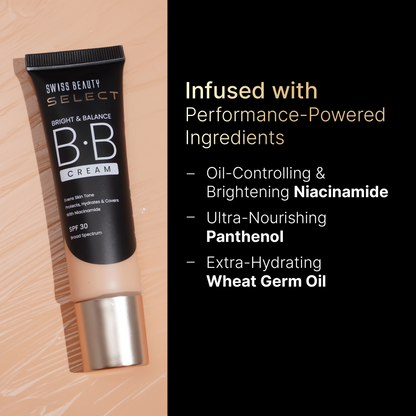 Swiss Beauty Select Bright & Balance BB Cream With Niacinamide - 1 Milk Shake